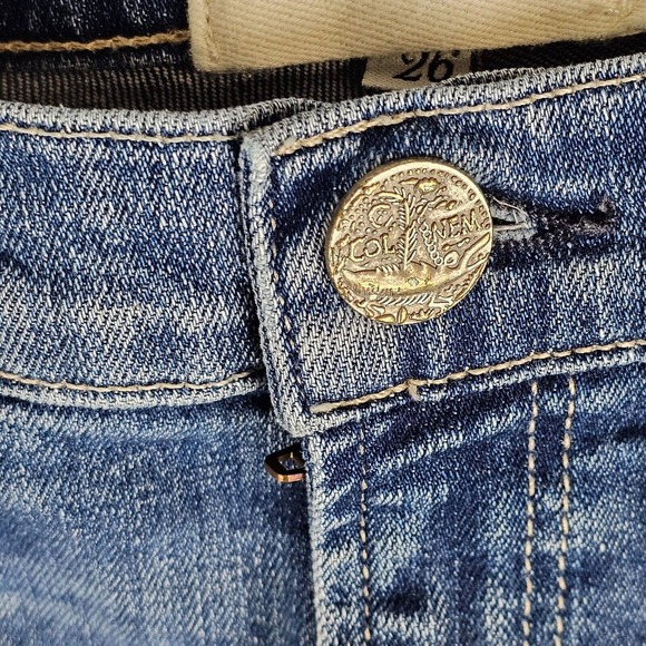 MCGUIRE Made in USA Womens Size 26 Skinny Jeans Rose Embroider - Picture 7 of 13